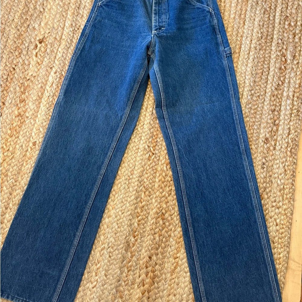 Women's Vintage Lee Painters Blue Jeans - Picture 9 of 9